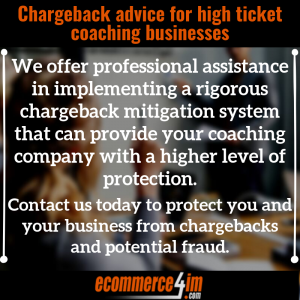 Chargeback advice high ticket coaching